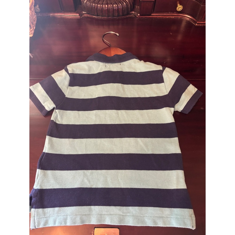 Polo Ralph Lauren Kids Navy Light Blue Striped Short Sleeve Polo Shirt 2T - Picture 6 of 10